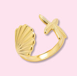 Ster en schelp ring